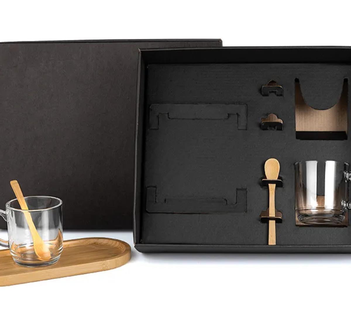 Kit para Café Vidro e Bambu