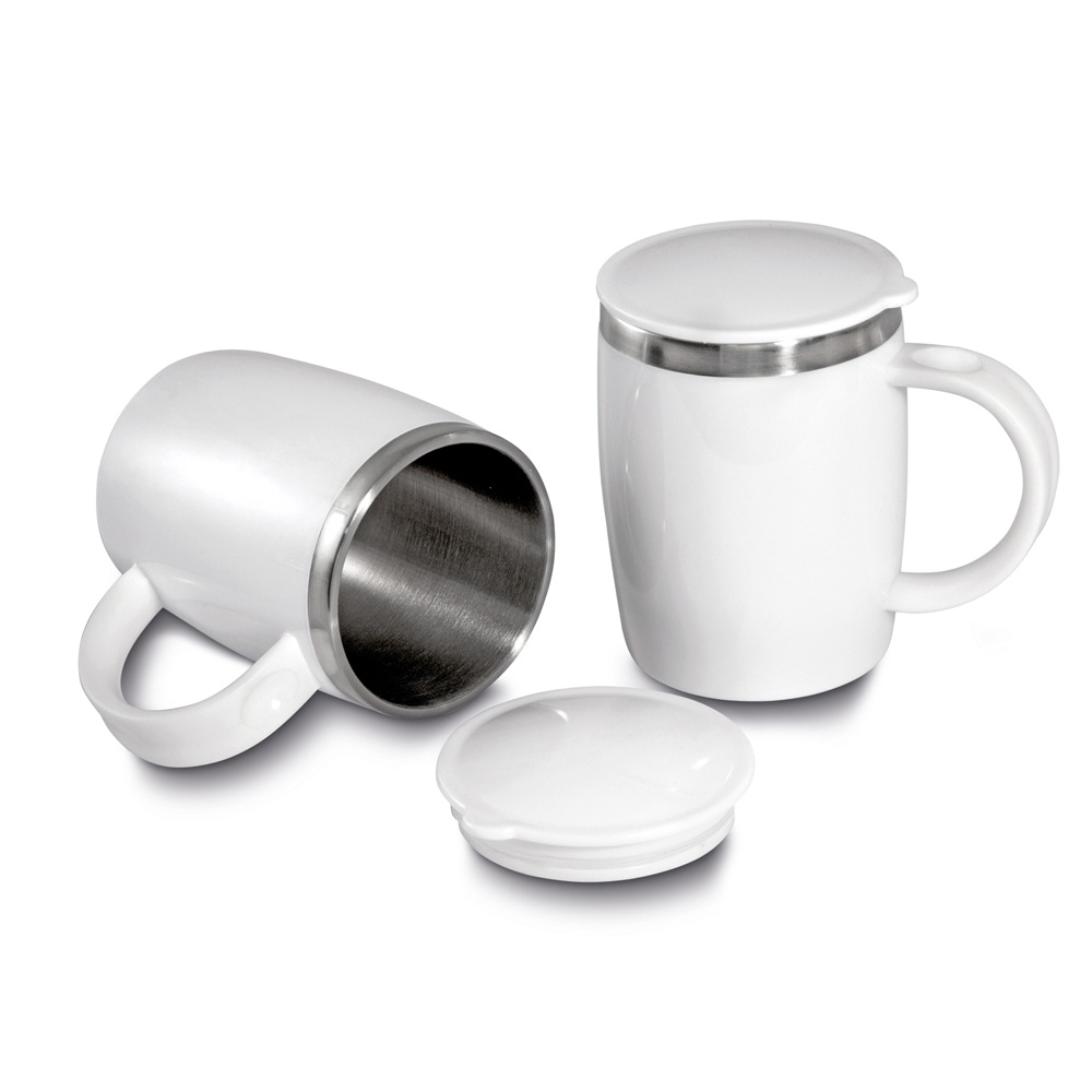 Caneca Plástica com Inox 400ml