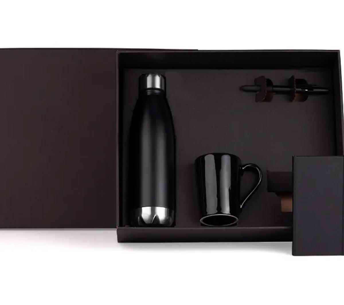 Kit Garrafa Inox e Caneca Cerâmica com Acessórios