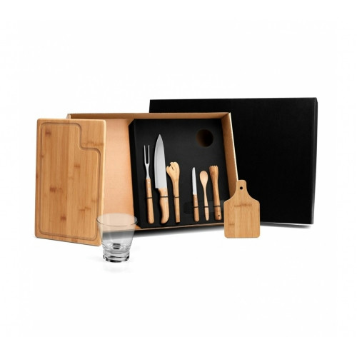 Kit Churrasco Bambu 9 Peças 575x395mm