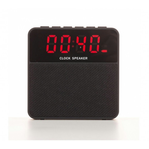 Caixa de Som Bluetooth Relógio Digital Emborrachado 10,8x10,8cm