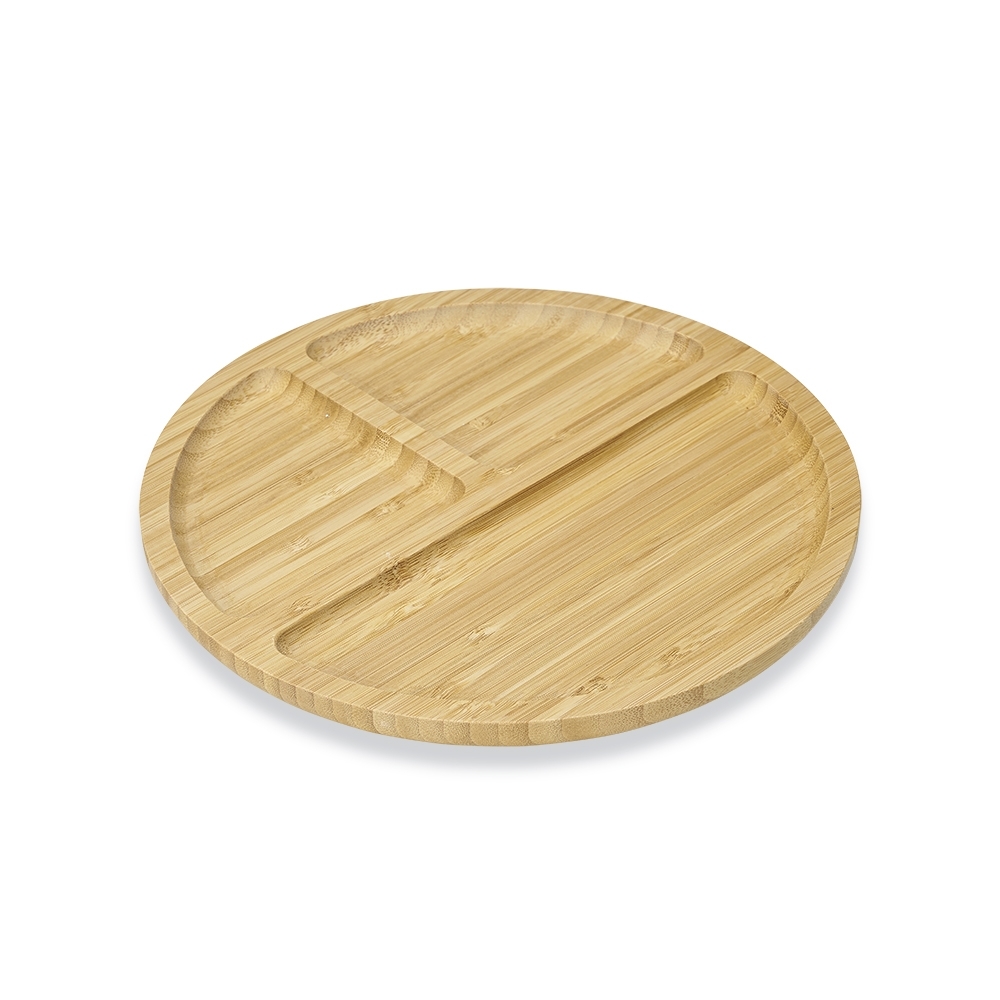 Petisqueira de Bambu Média 25cm com 3 Divisórias