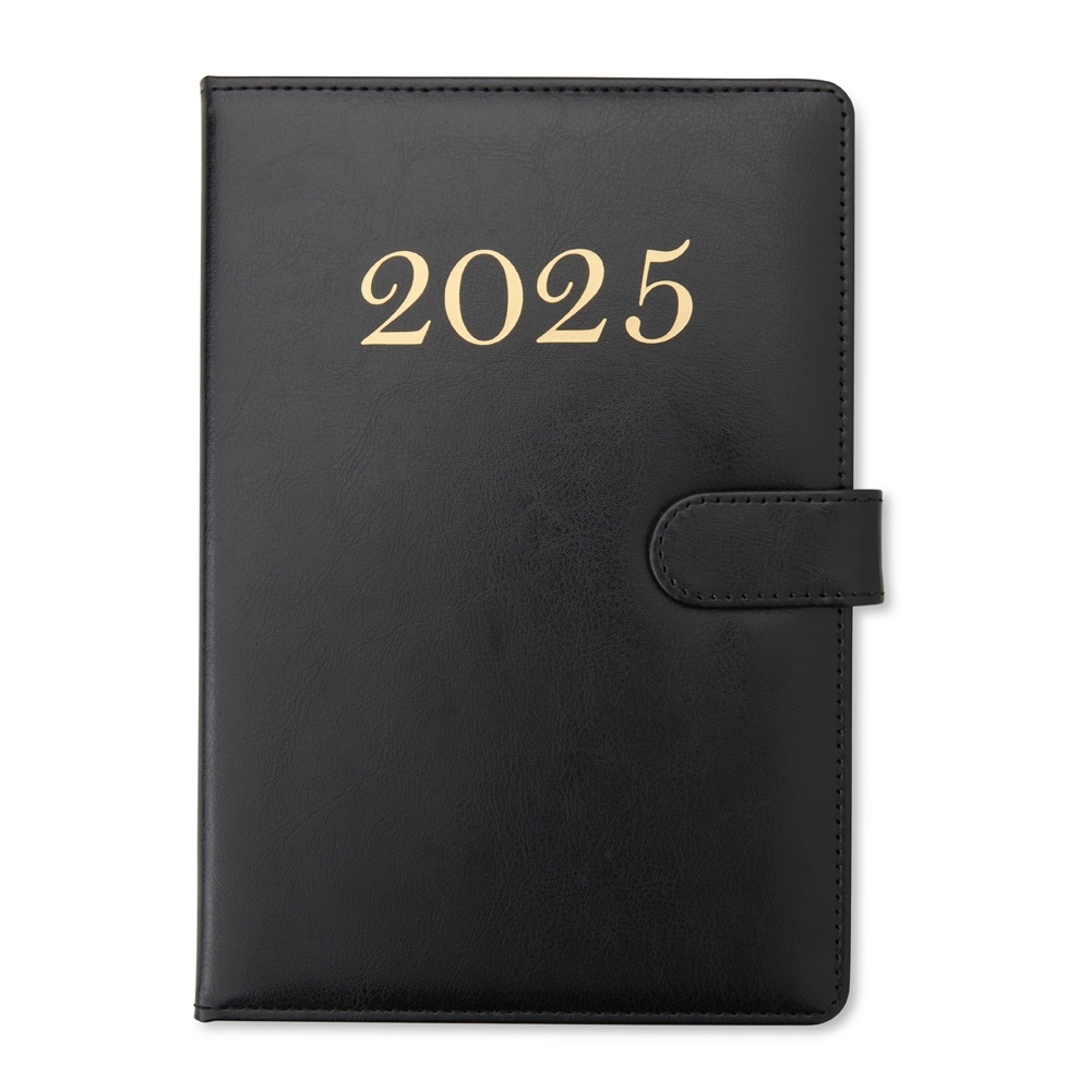 Agenda Semanal 2025 Couro PU com Fecho Magnético