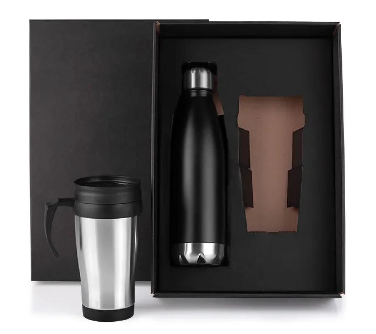 Kit Garrafa e Caneca em Aço Inox 750ml