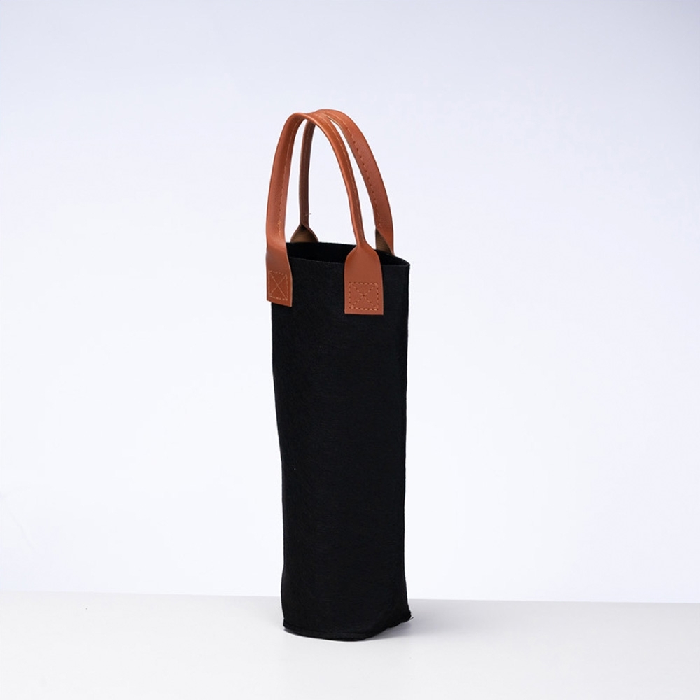 Sacola Porta-Vinho Feltro 30cm couro sintético