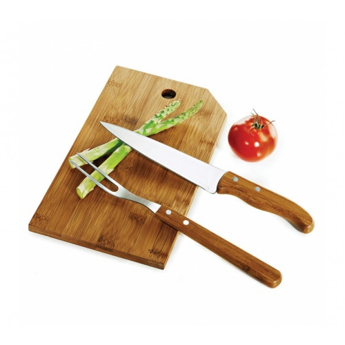 Kit Churrasco 3 Peças Ecológico Bambu 340x180mm