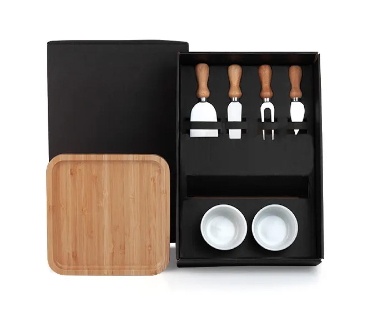 Kit Petisco Queijo Bambu 7 Pçs