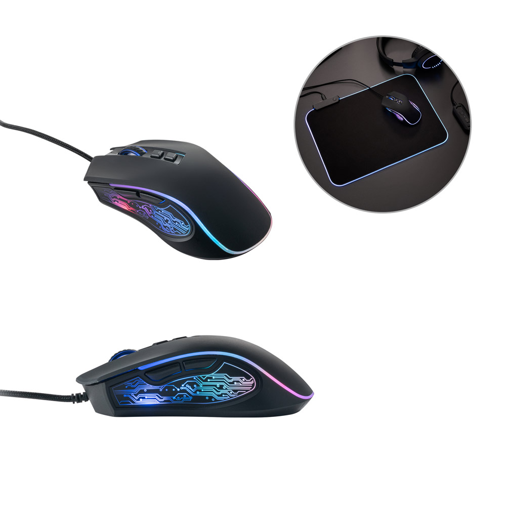 Mouse para Jogos ABS RGB 7 Botões Nylon 124x71mm