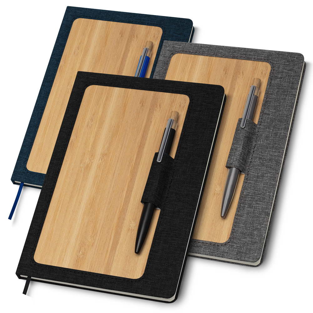 Caderno Capa RPET e Bambu Pautado 21,3x14,5cm 80 Folhas