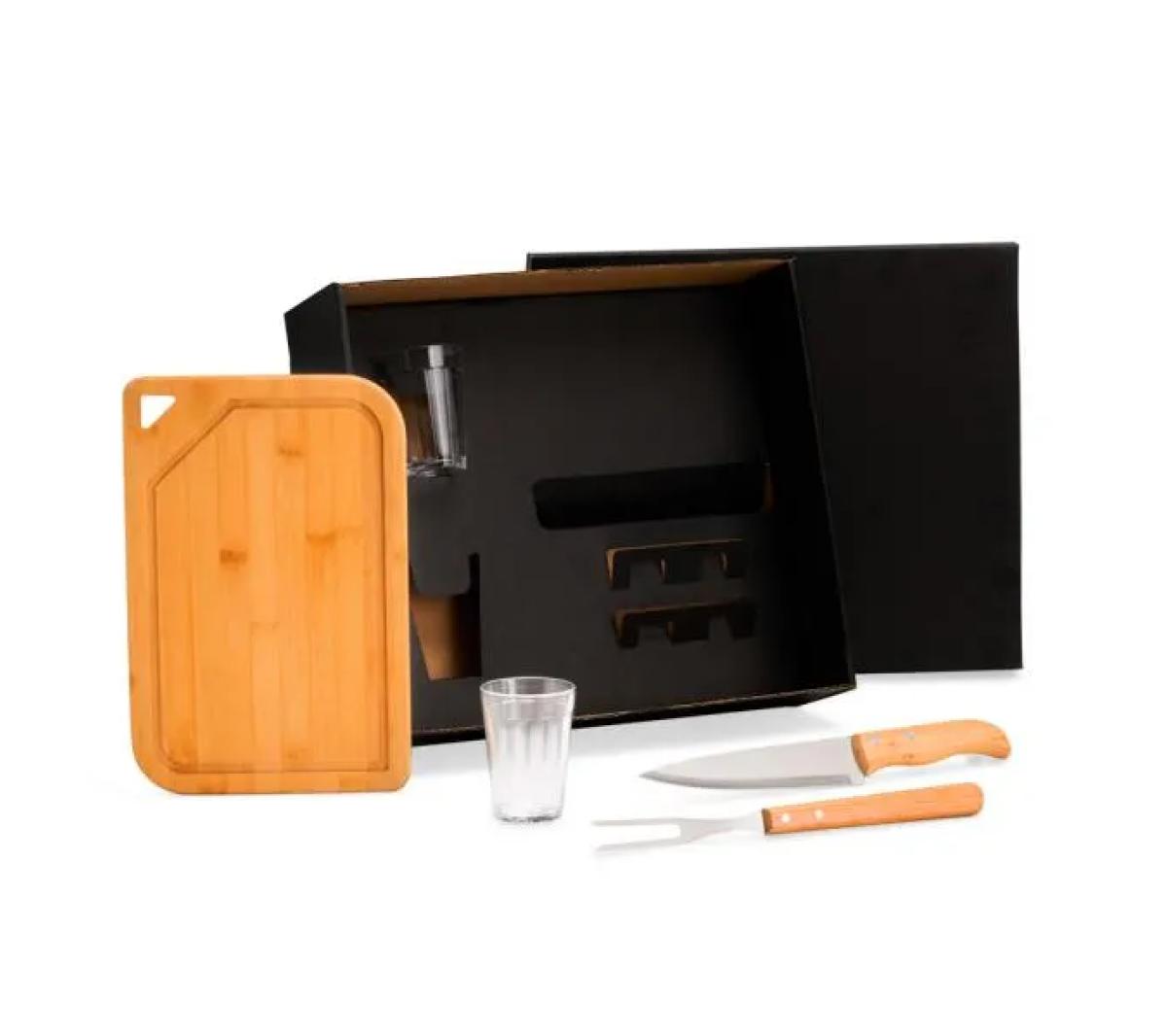Kit Churrasco e Cerveja 5 Peças Bambu