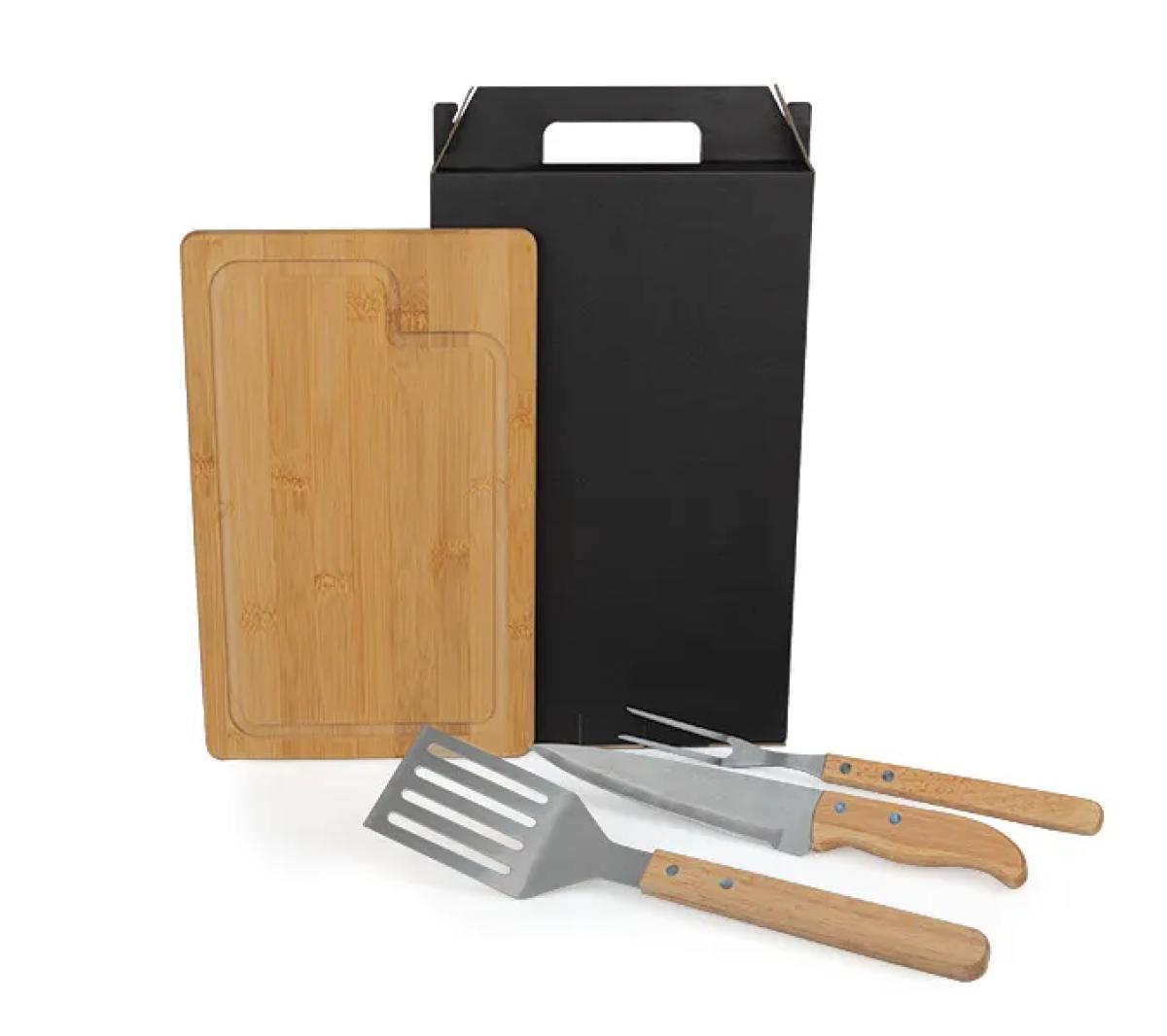 Kit Churrasco Bambu 4 Peças