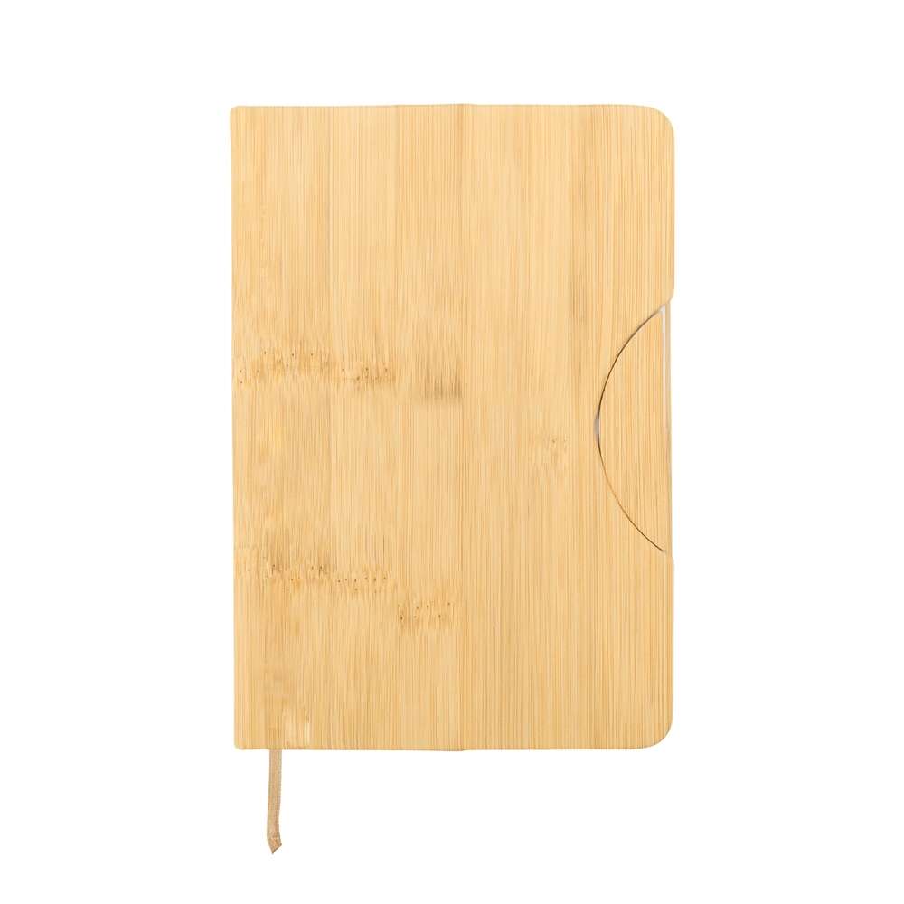 Caderneta Plástica com Suporte Celular Pautada Bambu
