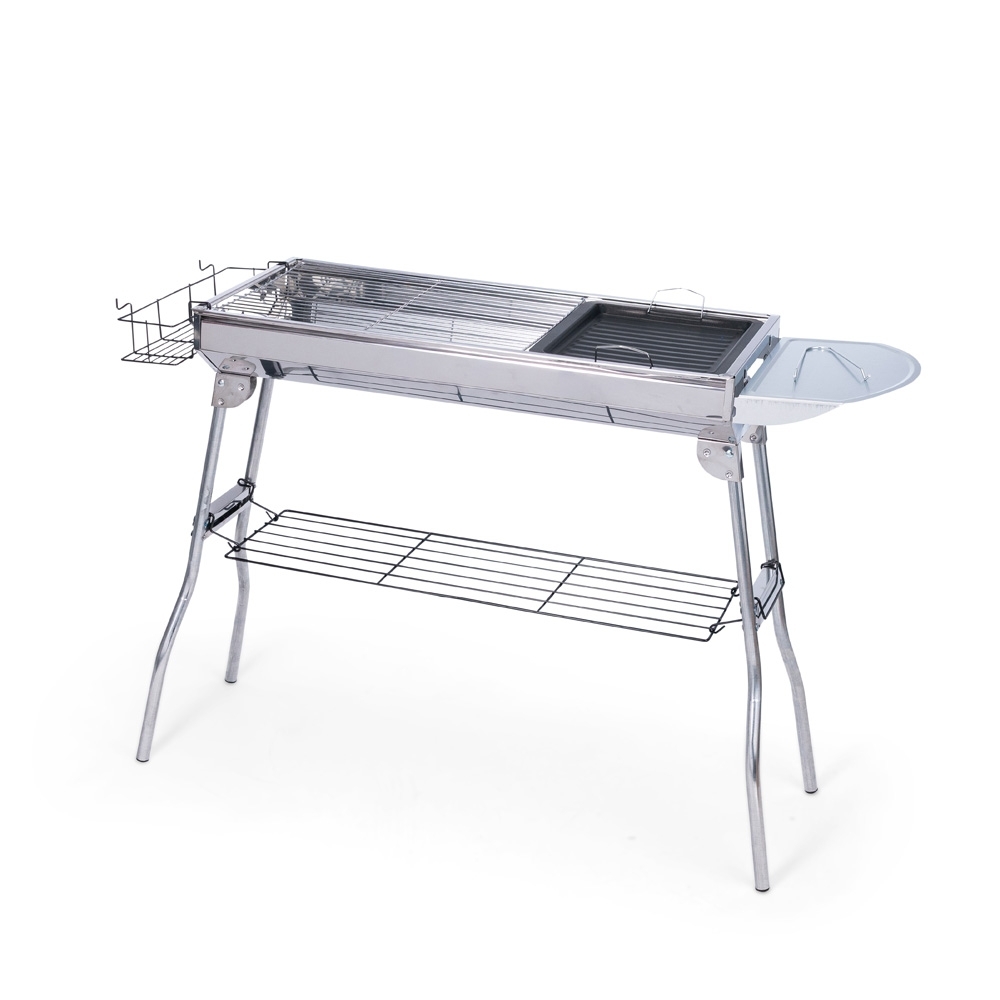 Churrasqueira Portátil Dobrável Aço Inox 70,5x105,5cm