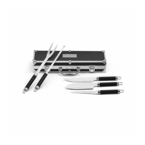 Kit Churrasco com Estojo em Alumínio 385x120mm