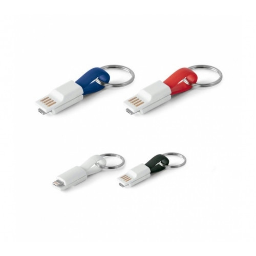 Cabo USB Chaveiro 2 em 1 de ABS e PVC 12x50mm