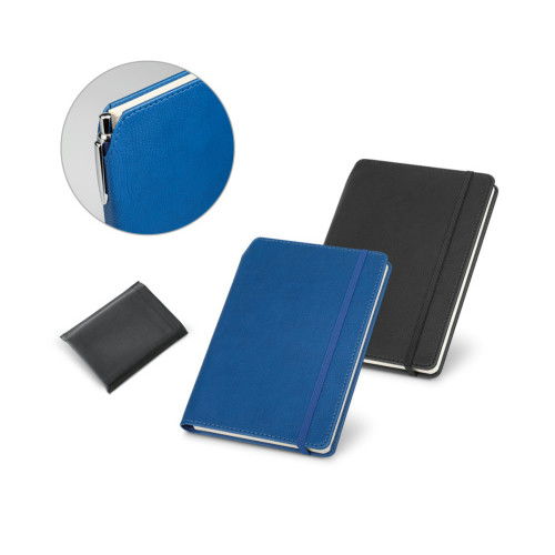 Caderno A5 Couro Sintético Capa Dura 96 Folhas Pautadas 140x210mm
