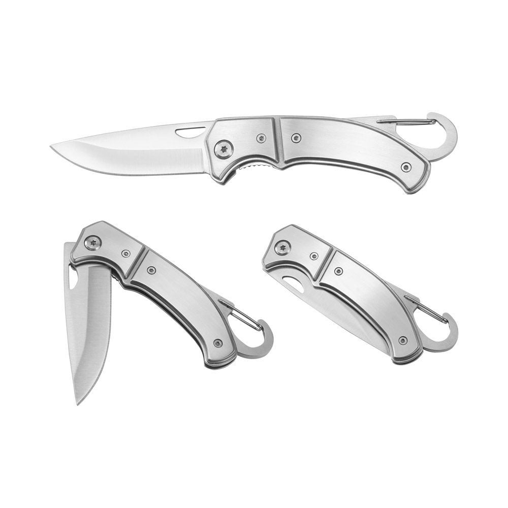 Canivete em Aço Inox e Metal com Fecho de Segurança 97x15mm