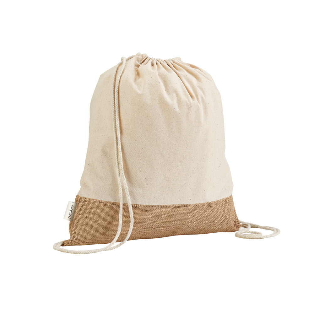Sacola tipo Mochila Algodão e Poliéster Reciclados 370x410mm