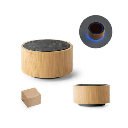Caixa de Som Portátil Bambu Ø74mm