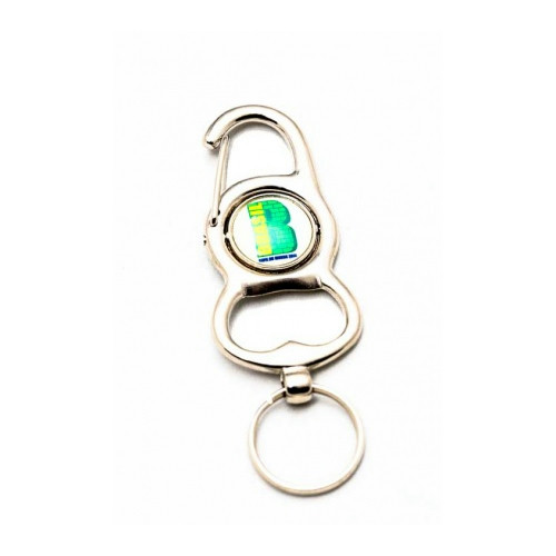 Chaveiro Abridor Giratório em Metal 10,0x3,5cm