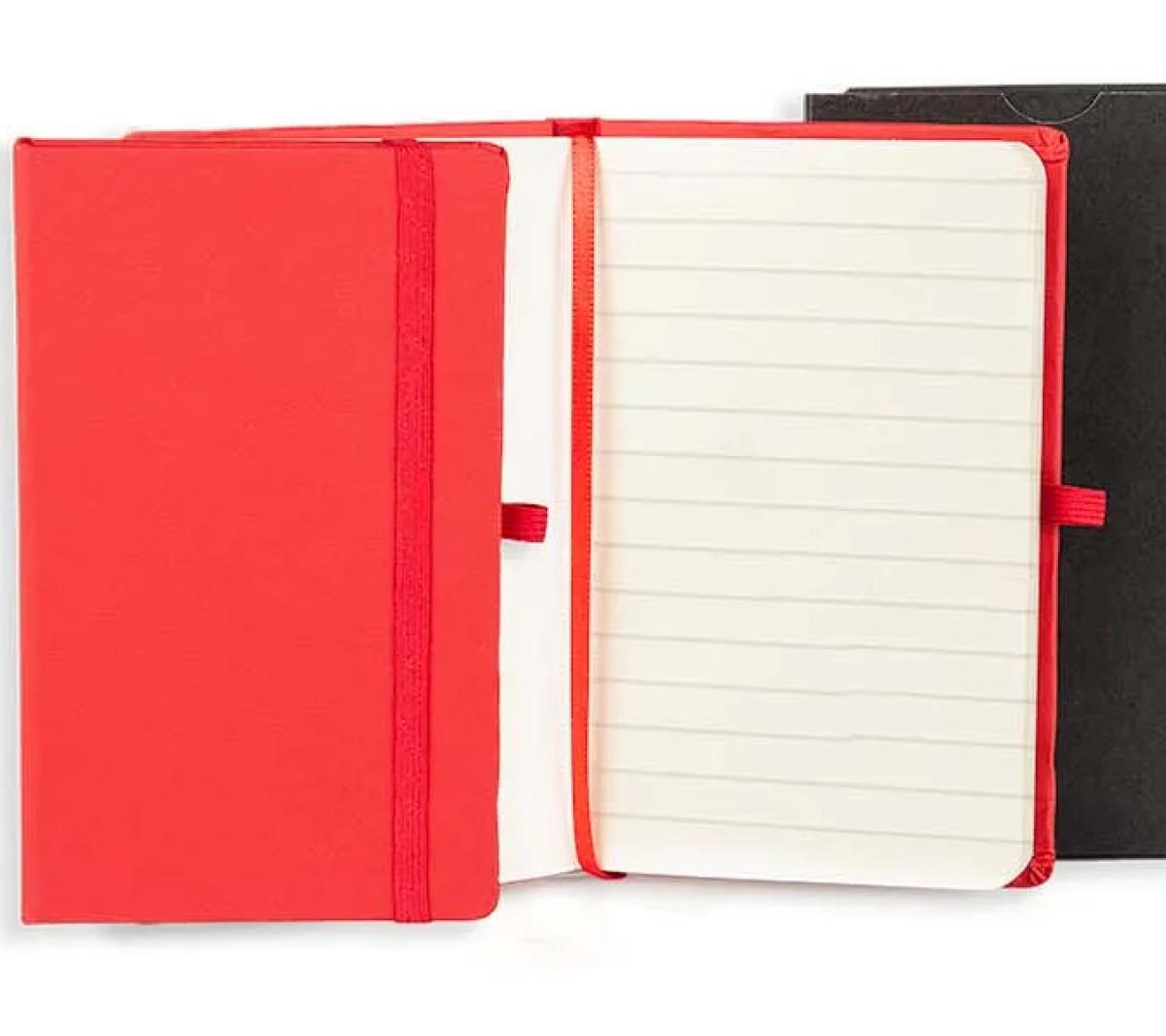 Caderno Couro Sintético 14x21cm Pautado 80 Folhas