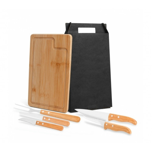 Kit Churrasco Bambu 6 Peças 32x20,5cm
