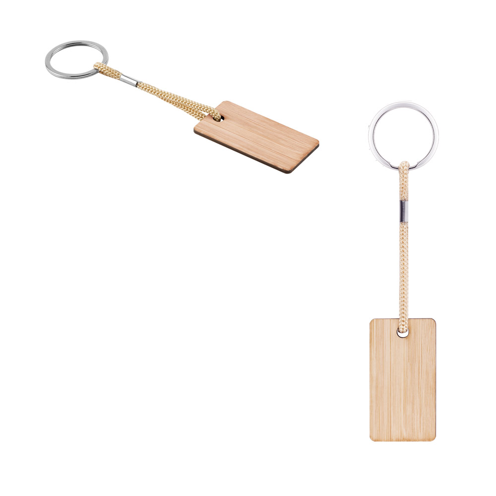 Chaveiro Retangular em Bambu 55x30mm