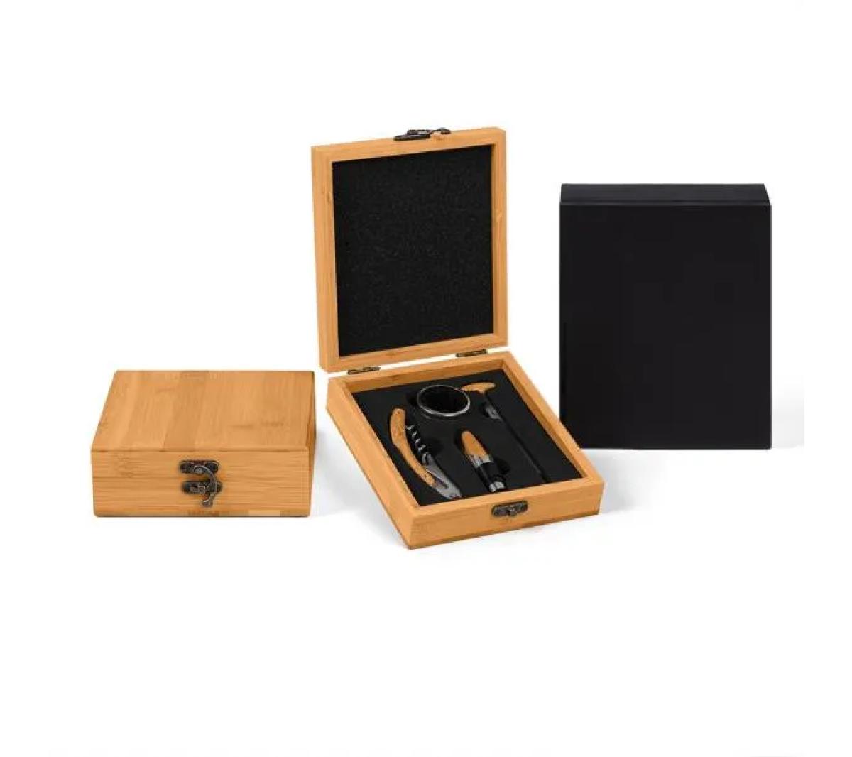 Conjunto para Vinho 5 Peças em Bambu