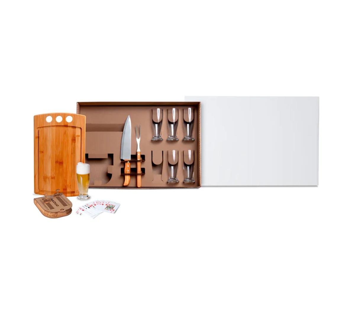 Kit Churrasco e Truco em Bambu 10 Pçs