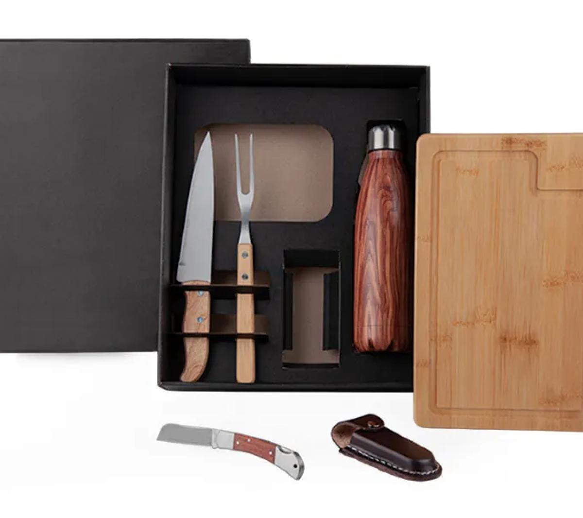 Kit Churrasco Bambu e Inox - 6 Peças