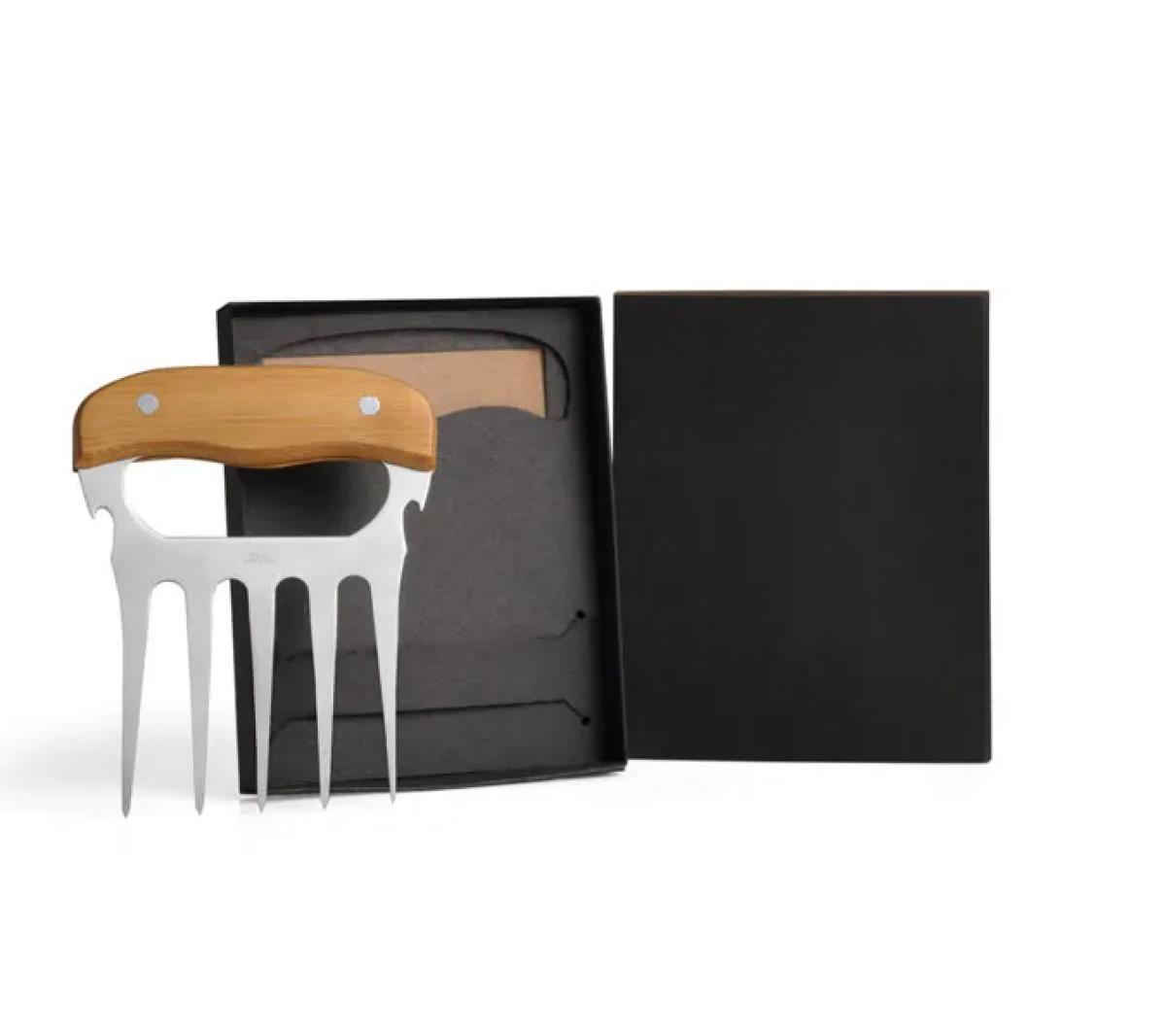 Garfo 5 Dentes com Abridor em Bambu e Inox 11,5x14,5cm
