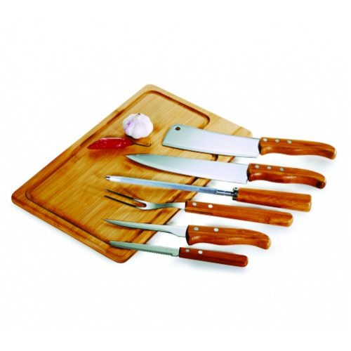 Conjunto Churrasco em Bambu com Tábua 37cm