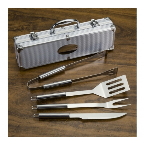 Kit Churrasco 4 Peças Inox