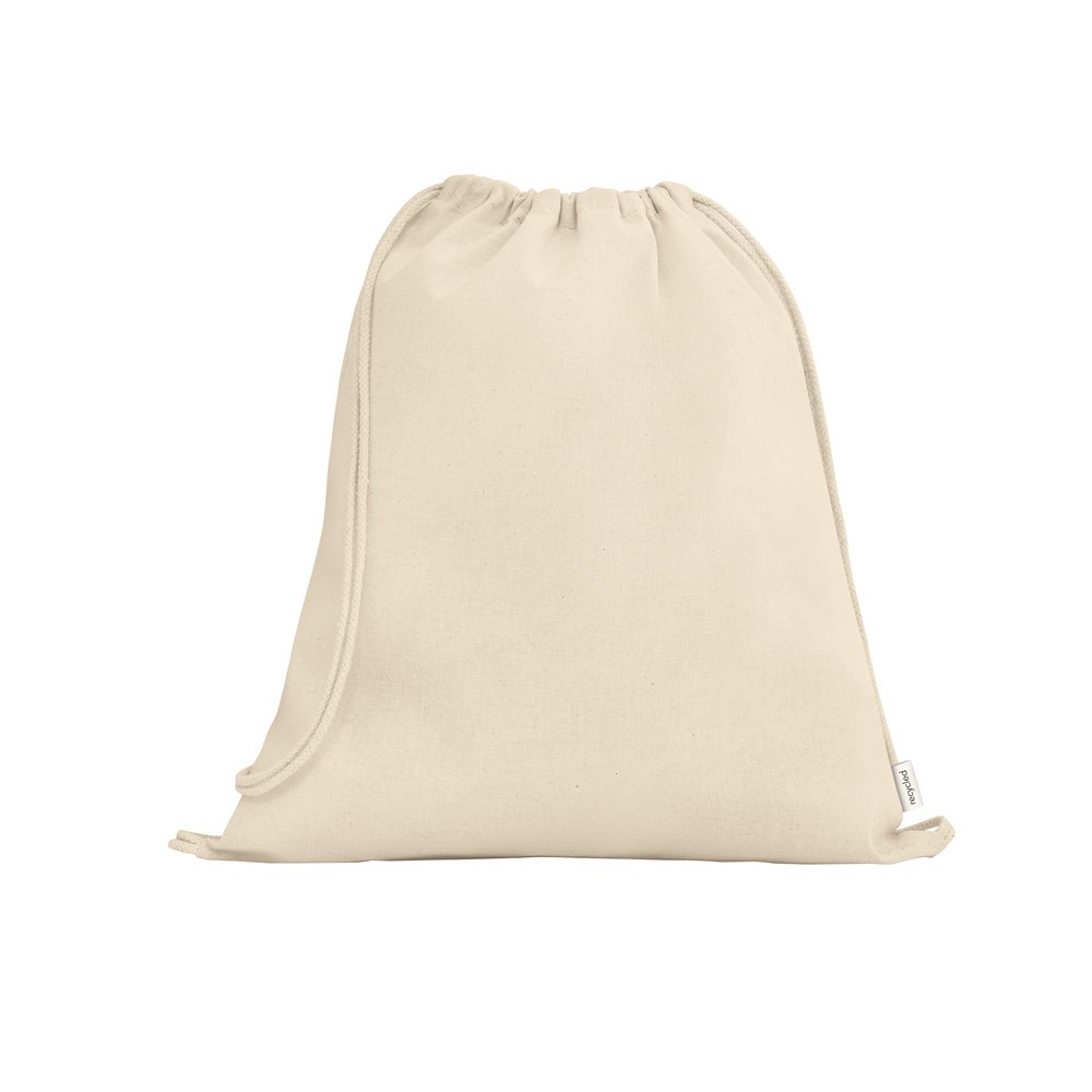 Sacola tipo mochila 100% algodão reciclado 370x410mm