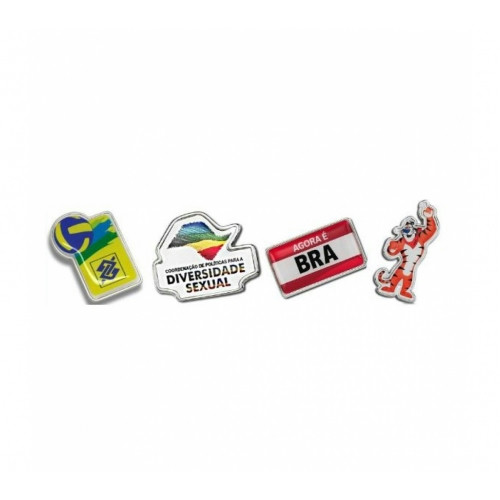 Pin de Metal Recortado Resinado 2,5 cm Silicone