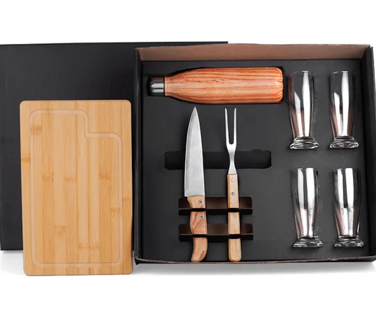 Conjunto para Churrasco em Bambu e Inox
