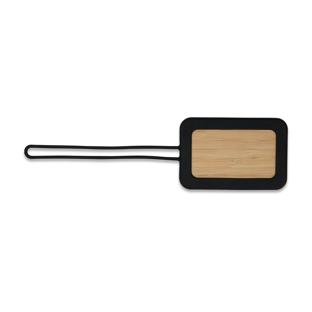 Tag Identificador de Bagagem Bambu e Silicone