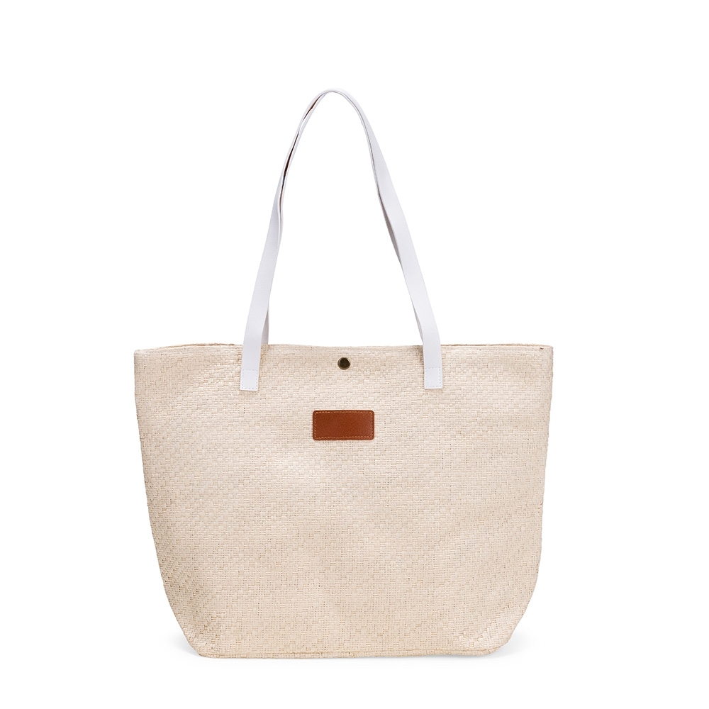Bolsa Palha Trançada 43cm couro sintético