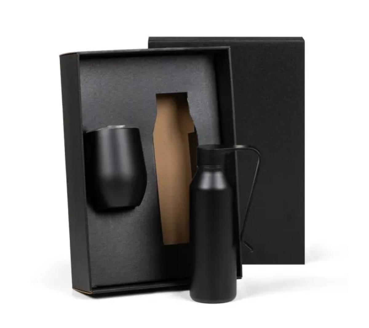 Kit Garrafa e Copo Térmico Inox