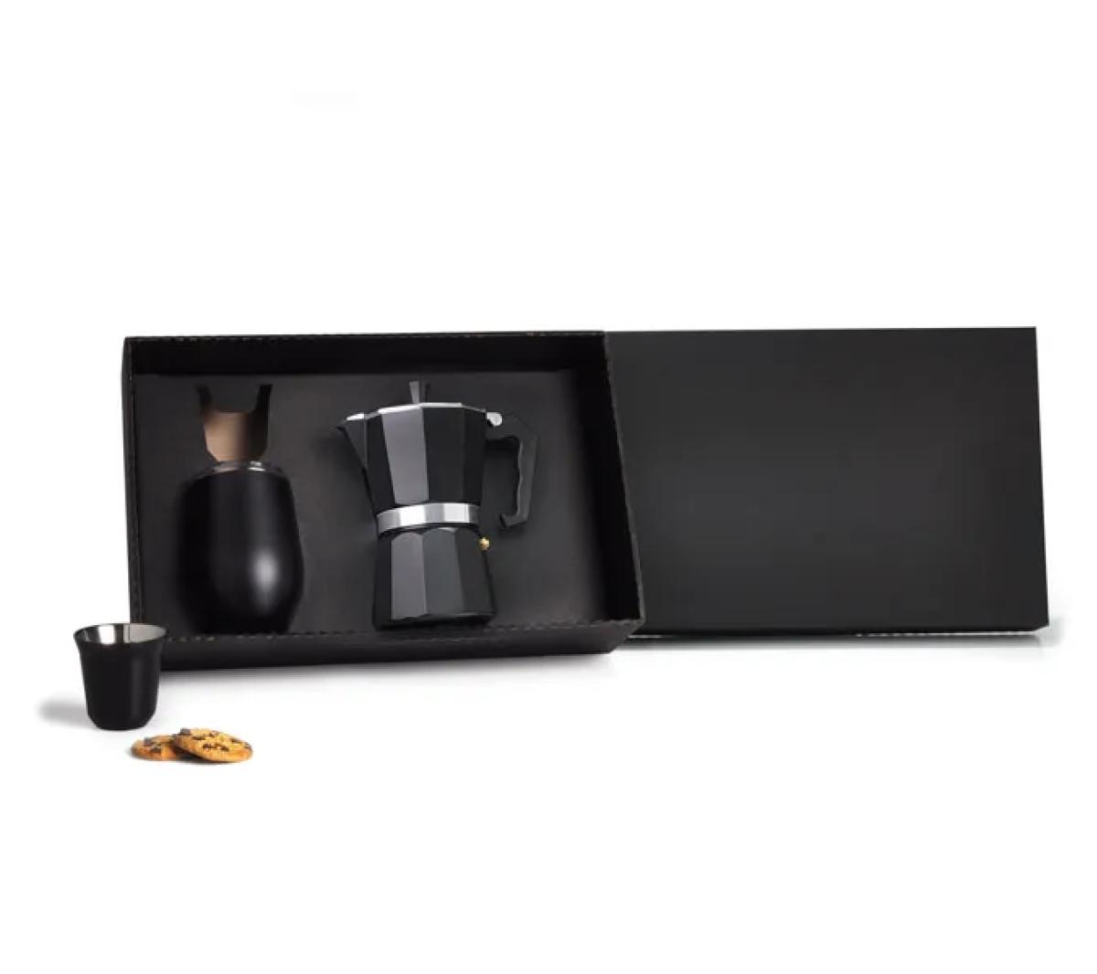 Kit para Café Aço Inox Preto 3 Peças