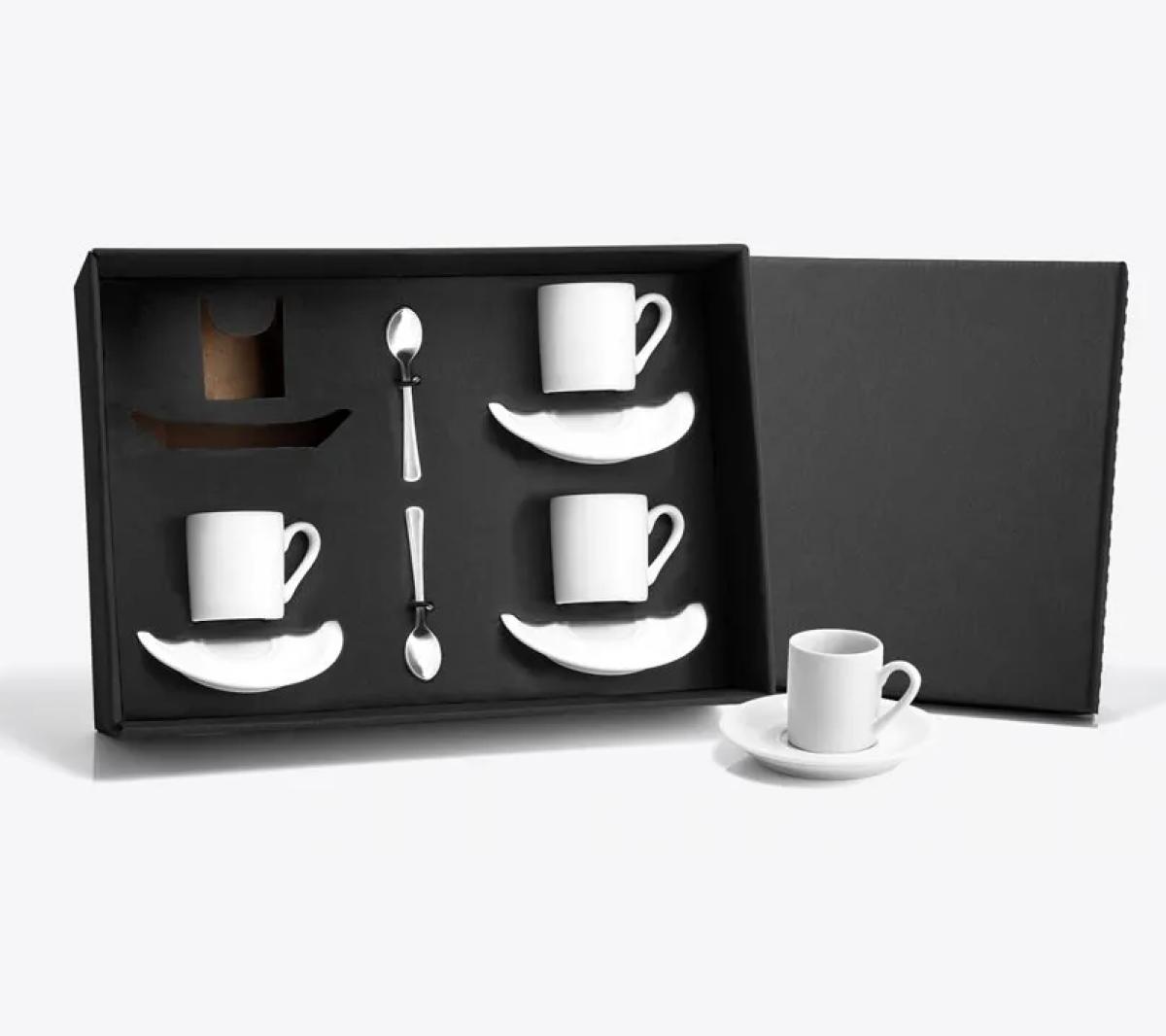 Kit para Cafézinho em Porcelana 12 Pçs Inox
