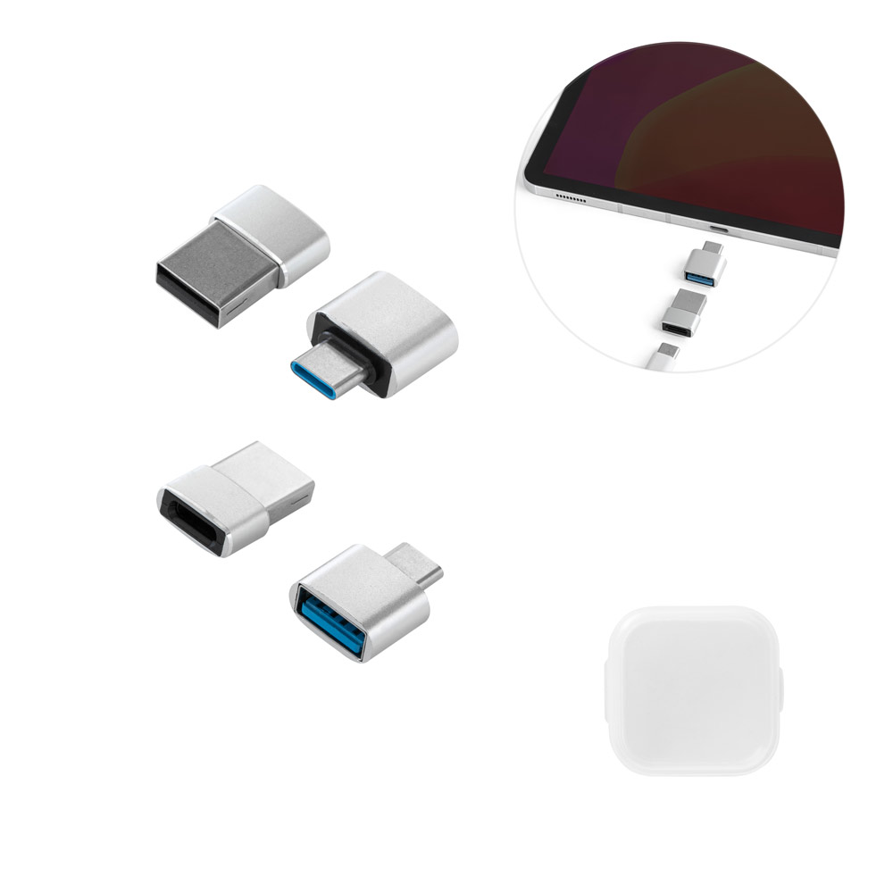 Conjunto de Adaptadores USB em Alumínio 37x40mm