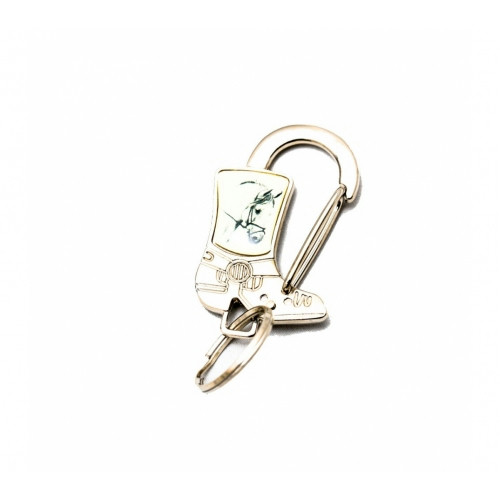 Chaveiro Metal formato Bota Mosquetão 8,5x3,0cm