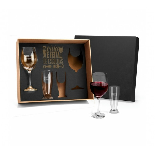 Kit de Copos e Taças em Vidro 370x300mm