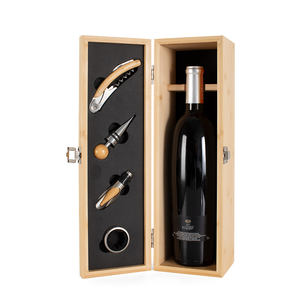 Kit Vinho em Bambu para Garrafa 750ml