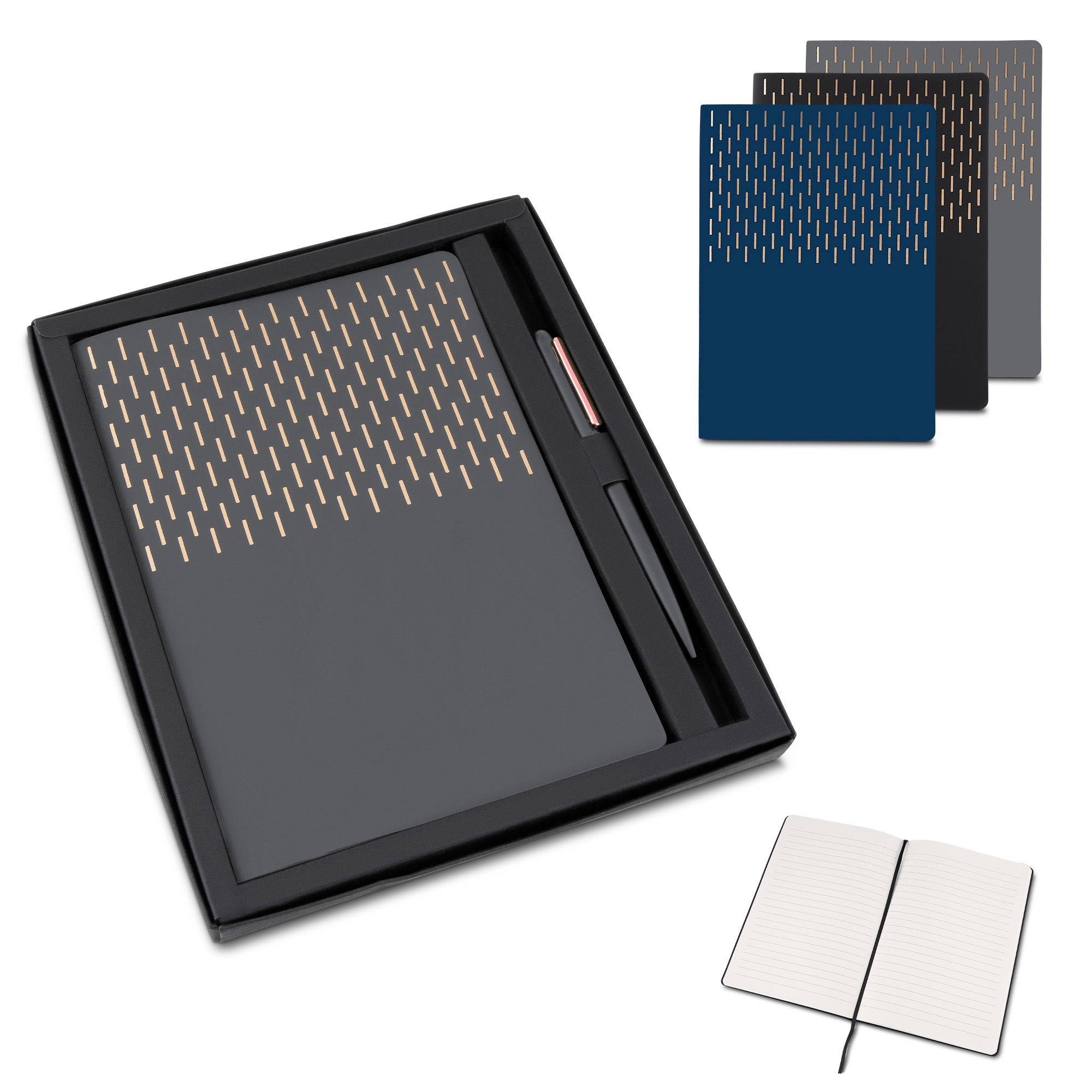 Caderno PU com Caneta Alumínio Reciclado 80 Fls 23,4x20cm