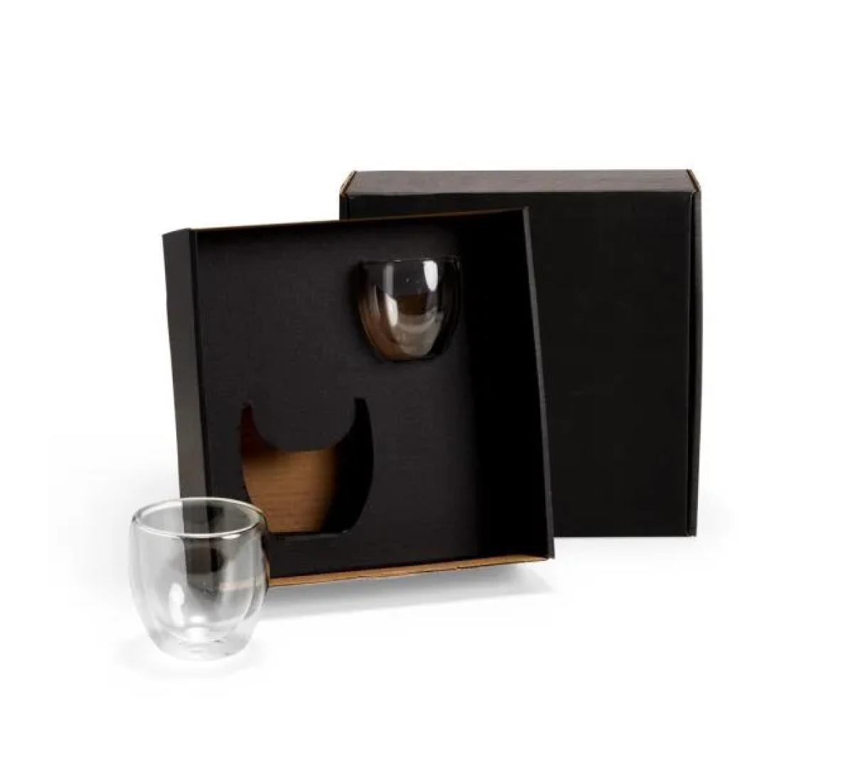 Conjunto de Copos Térmicos Vidro Parede Dupla 100ml (2 Pçs)