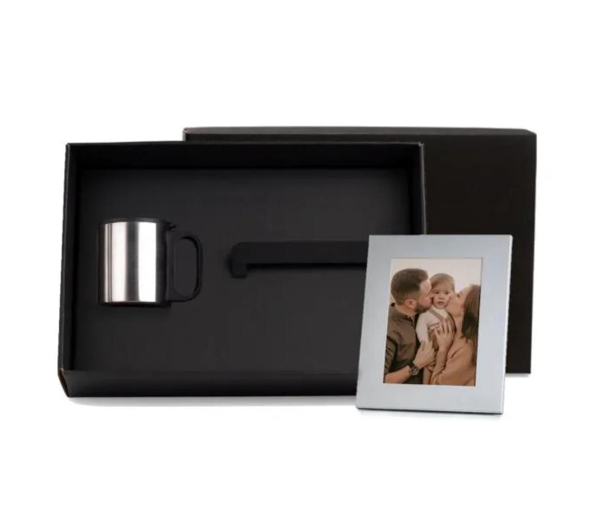 Kit Caneca Inox e Porta-retrato Alumínio - 2 Pçs