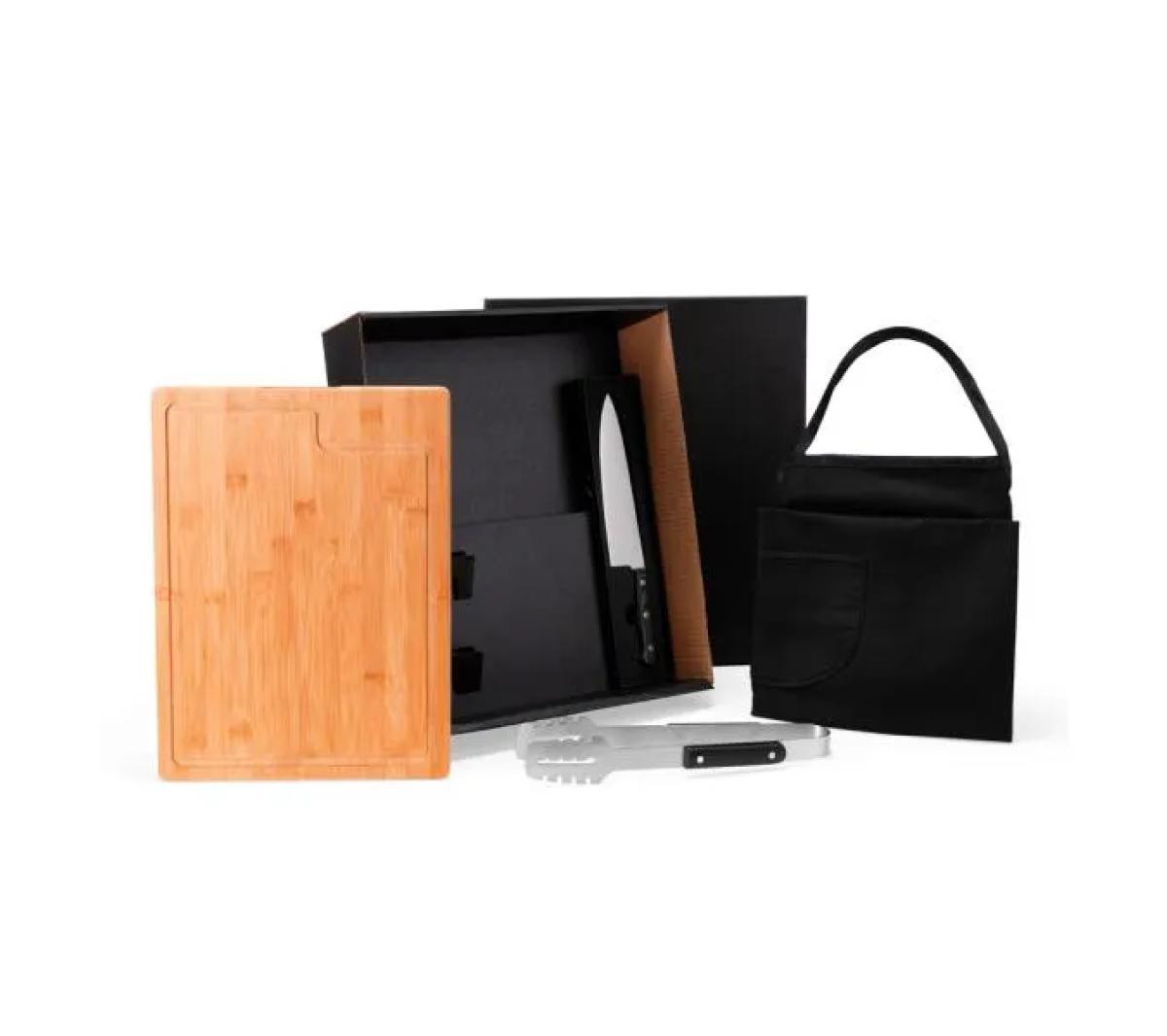 Kit Churrasco Bambu Inox 4 Peças