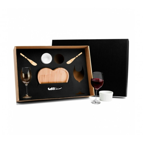 Kit Vinho e Petisqueira Bambu 23x21cm